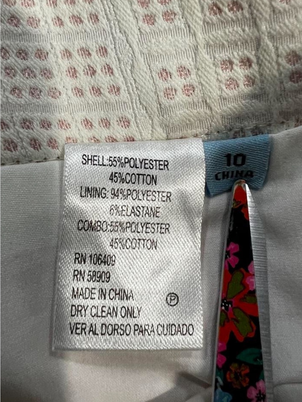 ANTONIO MELANI Cream A-Line Midi Skirt with Pink Hem - Picture 5 of 6